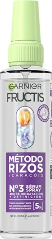 Garnier Fructis Método Rizos con 2x Sérum Spray para cabello rizado, Rizos y ondas definidas, Ácido hialurónico y Karité, Fórmula vegana, 150ml+150 ml - Imagen 2
