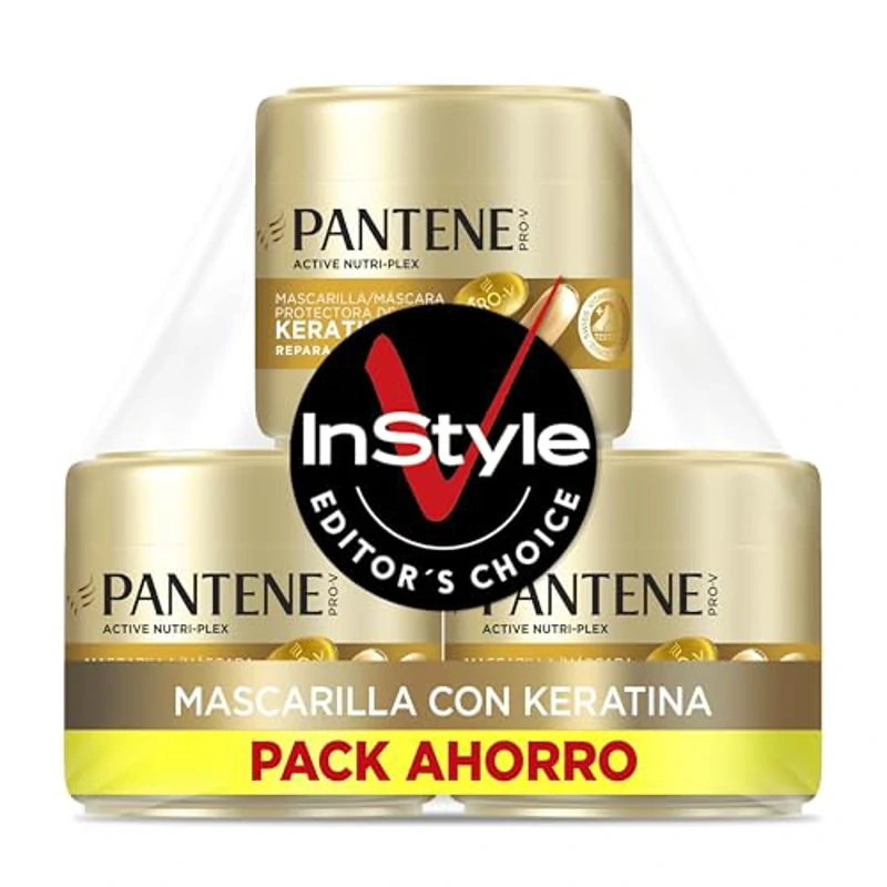Pantene Pro-V Repara Y Protege Mascarilla Protectora De Keratina 3X300ml Para Pelo Seco Y Dañado. Ayuda A Reparar 6 Meses De Daños En Un Solo Uso - Imagen 1