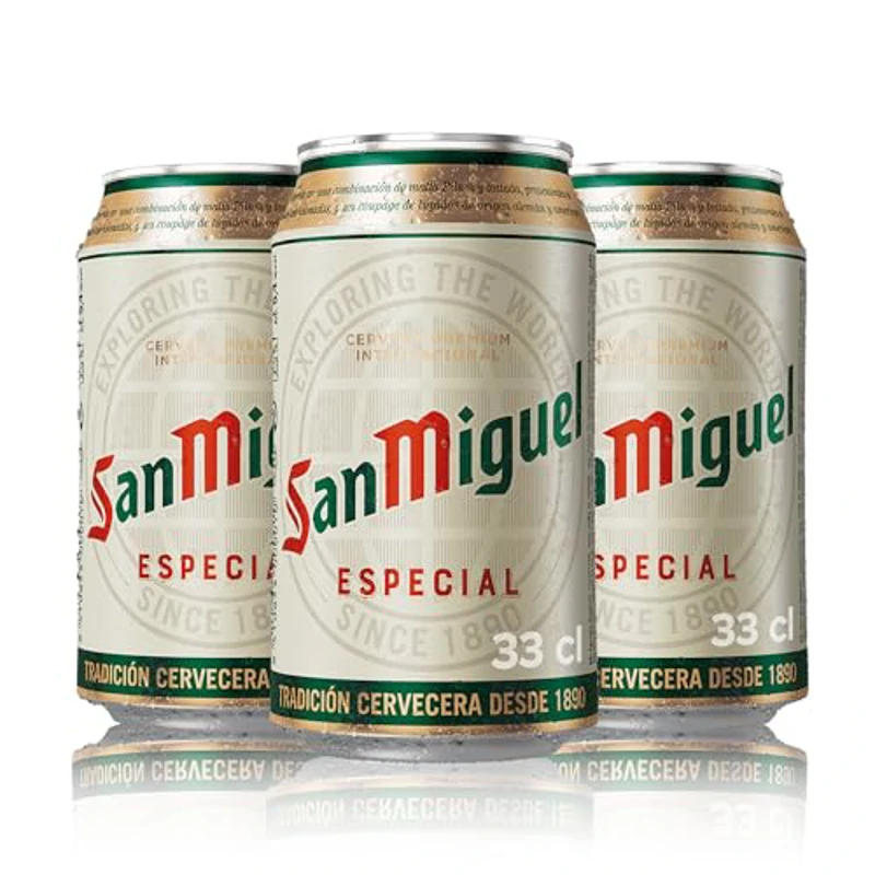 San Miguel Especial Lager, Pack 24 Latas x 33cl, Cerveza Premium Española, Calidad Tradicional y Sabor Refrescante, 5.4% Volumen de Alcohol - Imagen 2