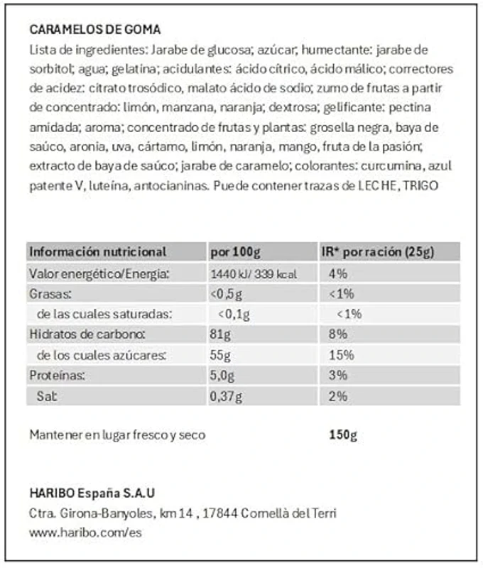 Haribo 000574 Favoritos Pica, 1 x 150 g - Imagen 2