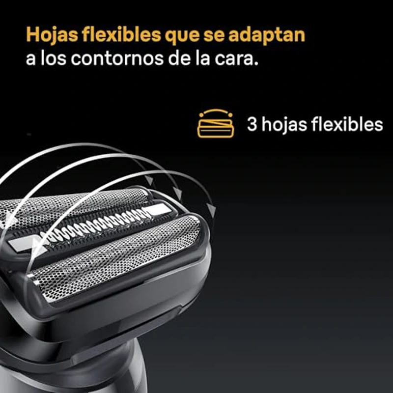 Braun Afeitadora Eléctrica Hombre Series 5, Máquina De Afeitar En Seco Y Mojado, 2 Modos De Afeitado, 50 Min De Uso, Centro De Limpieza, +2 Accesorios De Rasurado Y Estuche De Viaje, 52-N7650CC, Negro - Imagen 3