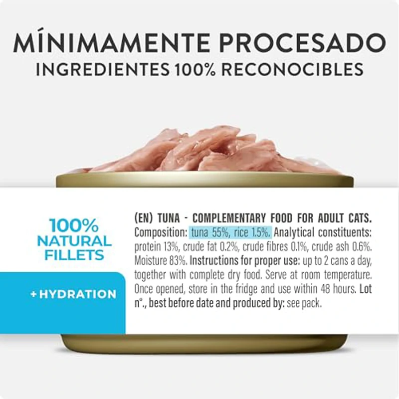 Schesir, Filetes de Atún en Gelatina, Comida Húmeda Complementaria para Gatos, en Latas, Receta Original, 100% Natural, 12 x 70g - Imagen 3