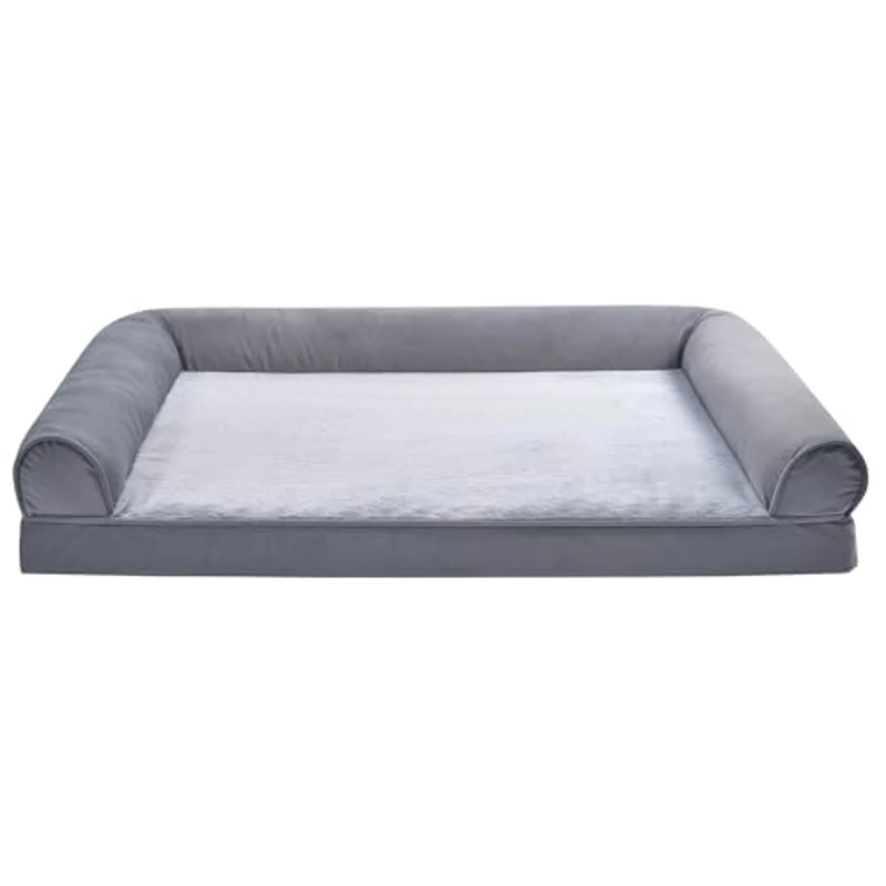 Amazon Basics Cama-sofá para Perro de Espuma, salón, Cubierta extraíble, Gris, 112 x 89 x 20 cm (L x W x H) - Imagen 1