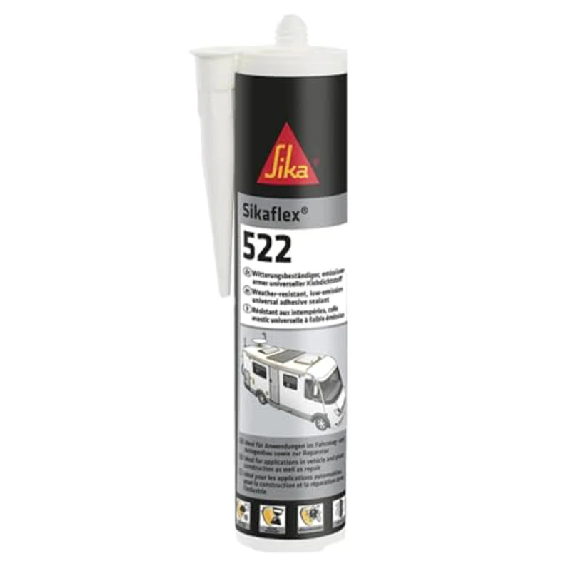 SIKA - Adhesivo/sellador - Sikaflex 522 blanco - Para juntas de caravanas y autocaravanas - Interior y exterior - Resistencia a la intemperie - 300 ml - Imagen 1