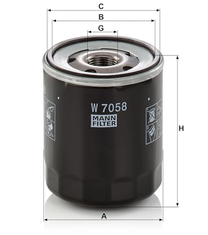 MANN-FILTER W 7058 Filtro de aceite - para Automóviles + Vehículos de transporte - Imagen 3