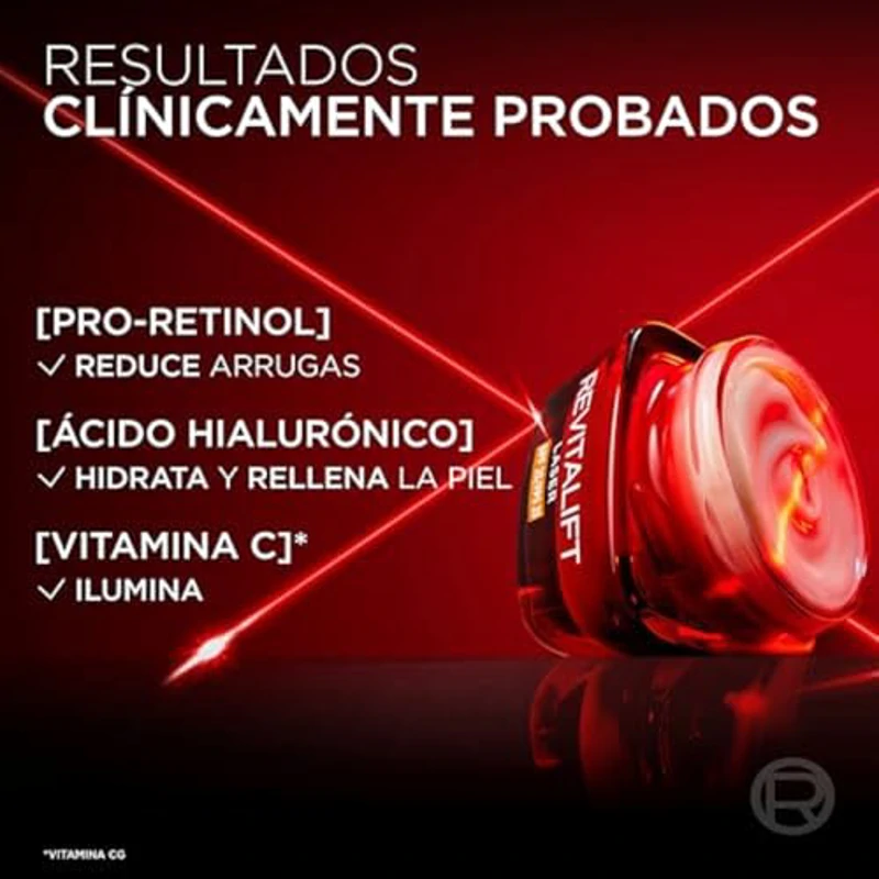 L'Oréal Paris Revitalift Láser Triple Acción Crema de Día Nº1 Anti-Edad Protección Solar SPF25 con Pro-Retinol, Ácido Hialurónico y Vitamina Cg. Reduce Arrugas, Reafirma y Reduce Manchas Oscuras, 50ml - Imagen 3