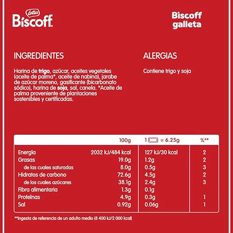 Lotus Biscoff | Galleta Original Caramelizada | Vegano | Sin Colorantes ni Aromas Artificiales | Caja de 300 | 1,875 Kg - Imagen 2