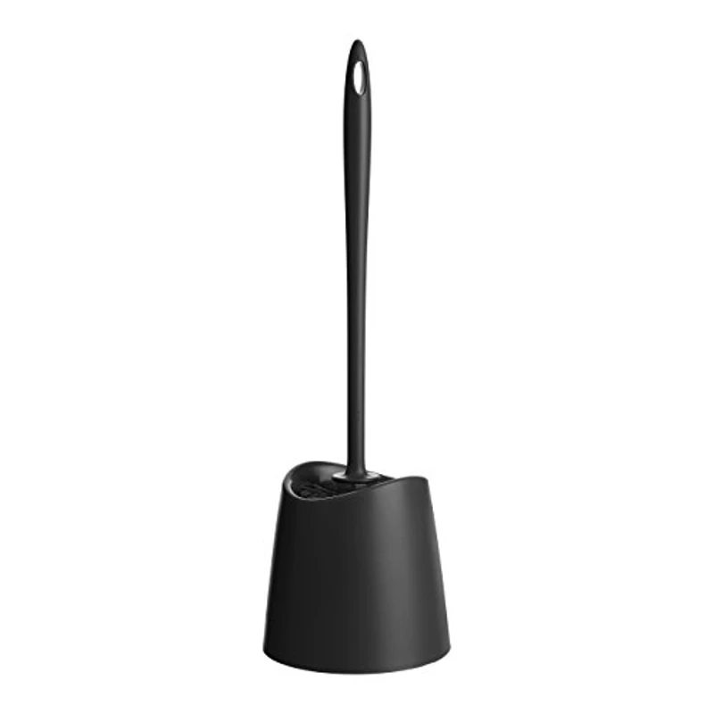 TATAY Escobilla WC | Materiales Resistentes | Diseño Moderno | Cepillo Fijo y Duradero para Buena Higiene | Escobillas de Baño | Fabricada en España | 12 x 12 x 38 cm - Negro - Imagen 1
