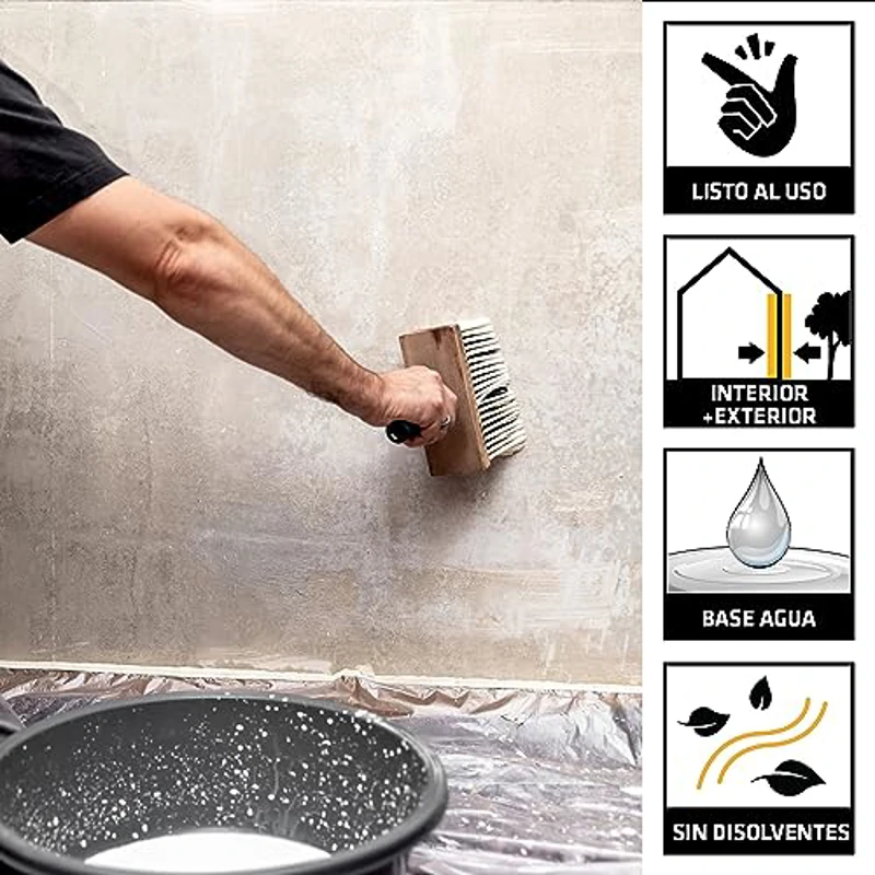 SIKA - Imprimación acrílica - SikaWall-08 Fijador - Blanco - Para fijar y sellar fondos de superficies porosas y mejor la adherencia de las pinturas - 2 kg - Imagen 2