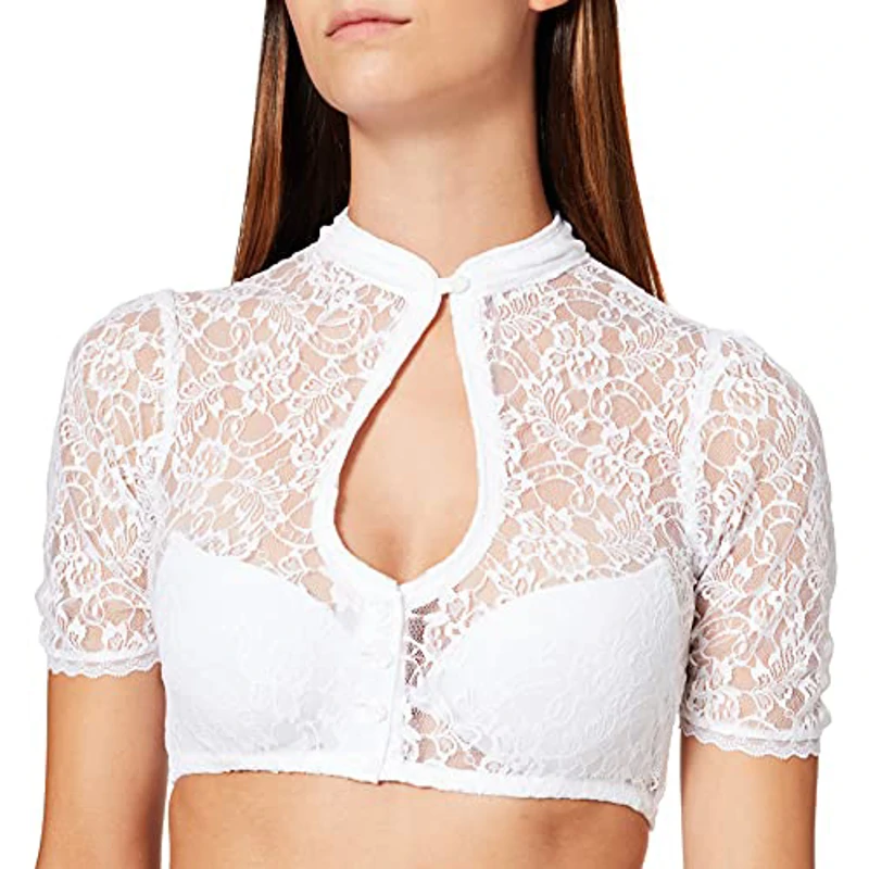 Stockerpoint Bluse B-5075 Trachtenblusen, Blanco, 40 (Talla del Fabricante:) para Mujer - Imagen 1