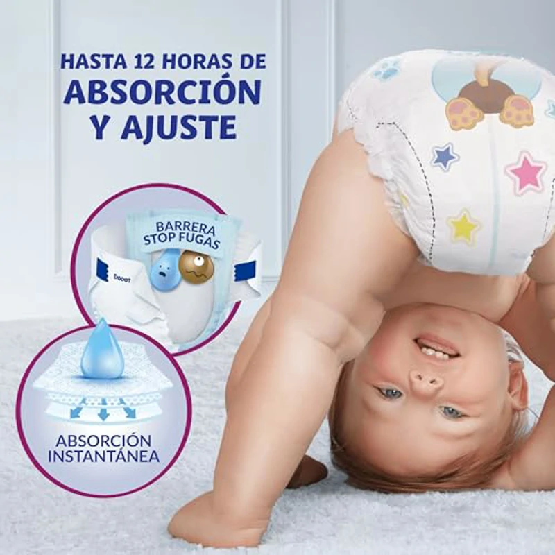 Dodot Pañales Bebé Activity, Talla 7 (15+ kg), 96 Pañales, Hasta 12h de Protección Antifugas y Ajuste, Pack Mensual - Imagen 3