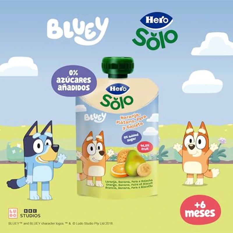 Hero Baby Mi Fruta Bolsita de Fruta con Naranja, Plátano, Pera y Galleta - Para Bebés a Partir de los 12 Meses - Pack de 18 x 100 g (embalaje puede variar) - Imagen 3