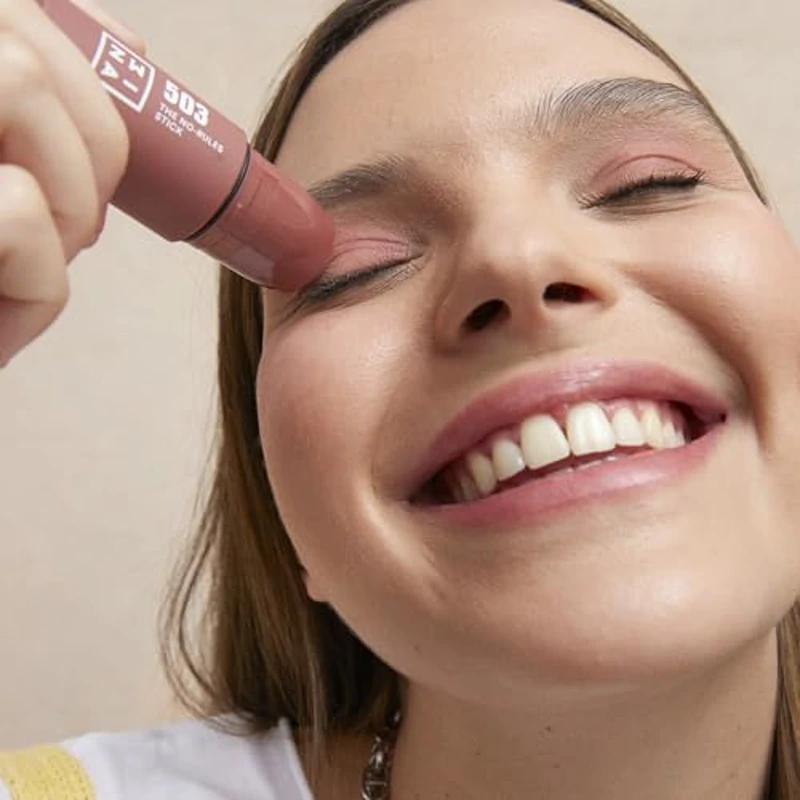 3INA MAKEUP - The No - Rules Stick 503 - Nude - Colorete en Crema Nude con Ácido Hialurónico - Colorete en Barra 3 en 1 Mejillas Labios y Ojos con Acabado Natural - Vegan - Cruelty Free - Imagen 2