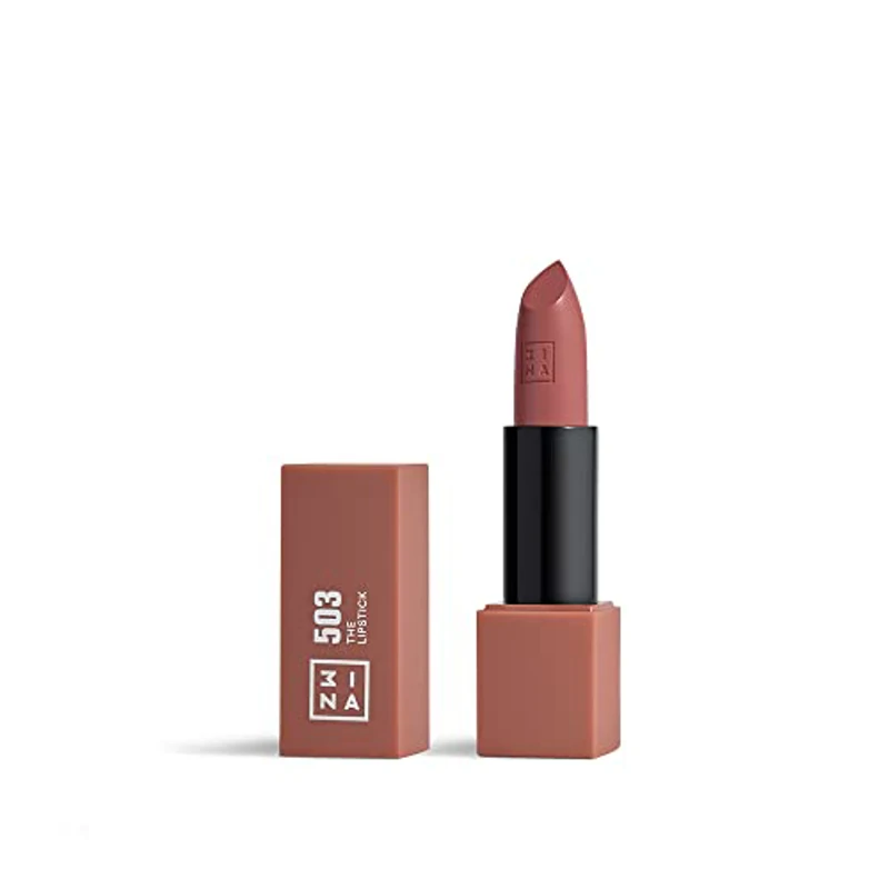 3INA MAKEUP - The Lipstick 503 - Nude - Labial Nude Cremoso - Barra de Labios Mate con Vitamina E y Manteca de Karité de Alta Pigmentación con Olor a Vainilla - Vegan - Cruelty Free - Imagen 1