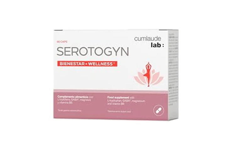 Cumlaude Lab Serotogyn - Complemento Alimenticio para Disminuir los Sofocos y Mejorar el Estado de Ánimo durante la Menopausia, con Triptófano, GABA, Magnesio y Vitamina B6 - 60 Cápsulas - Imagen 1