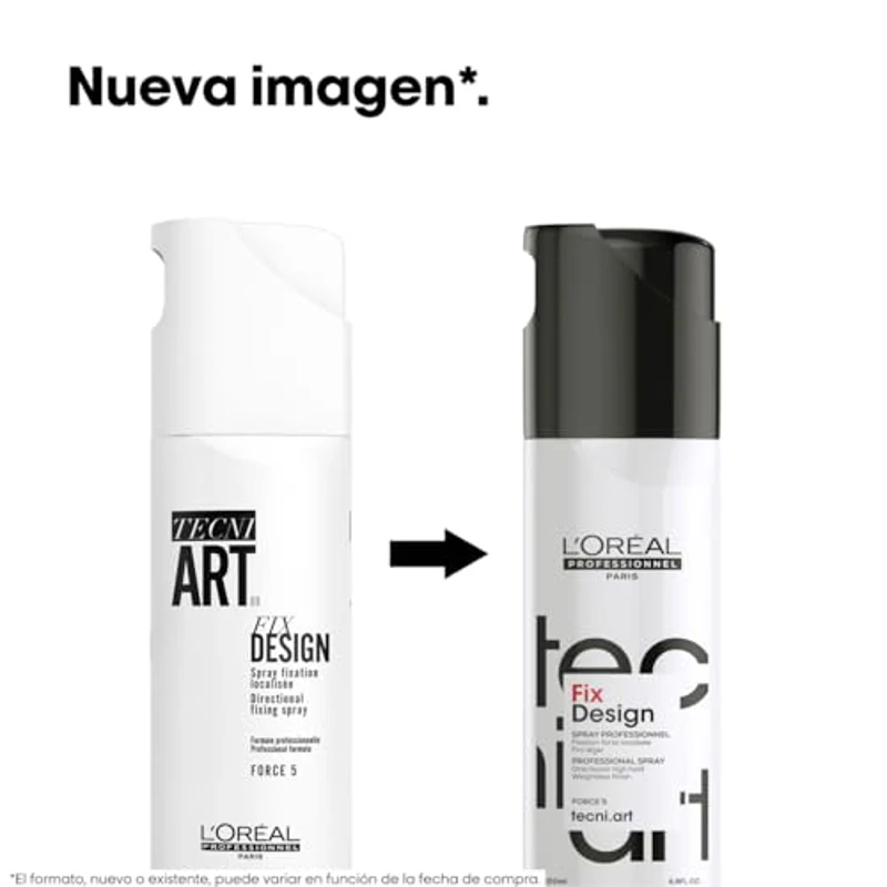 L'Oréal Professionnel, Spray de alta fijación para el pelo, Acabado brillante de aspecto natural, Fix Design, TECNIART, 200ml - Imagen 3