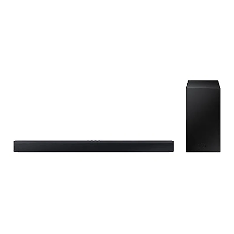 Samsung Barra de Sonido HW-C430/ZF - Subwoofer inalámbrico Incluido, Dolby Digital 2.1, Modo Juego & Amazon Basics - Cable óptico de Audio Digital Toslink (1 m), para Televisión, Negro - Imagen 2
