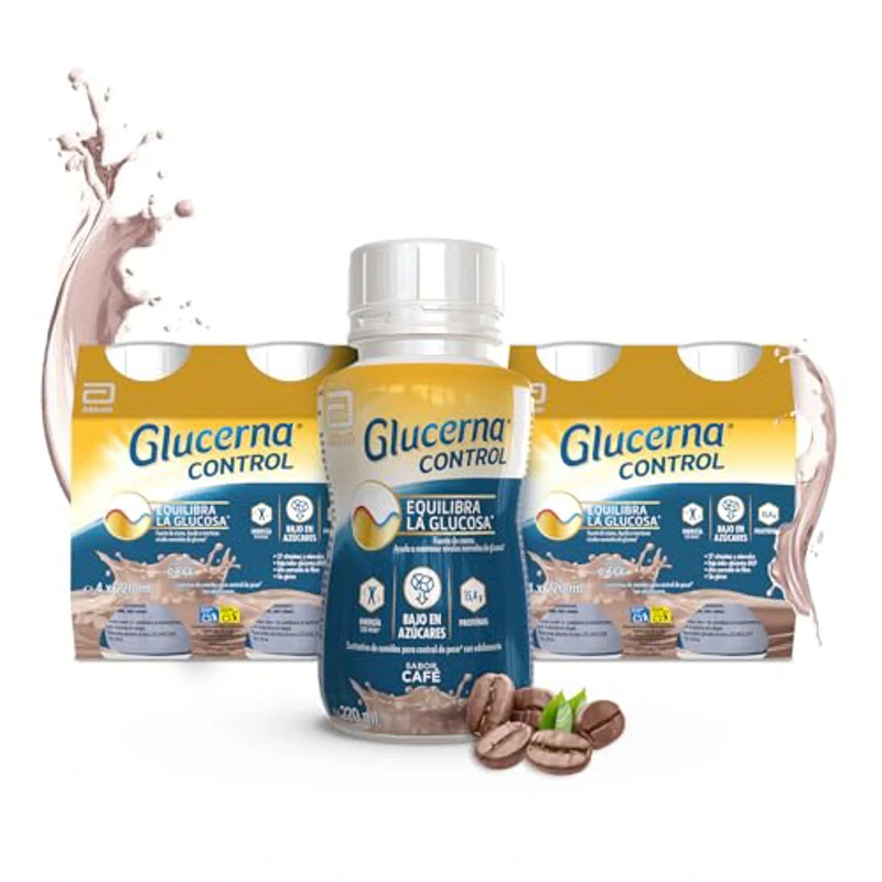 Glucerna Control sabor café, sustitutivo de comidas listo para tomar, equilibrio de glucosa gracias al cromo, pack 8x220ml - Imagen 1