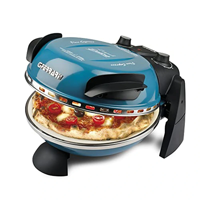 G3 Ferrari G10006 - Piedra refractaria única, Pizza Express Delizia, Horno Pizza, 1200W, 400°C, Azul - Imagen 1