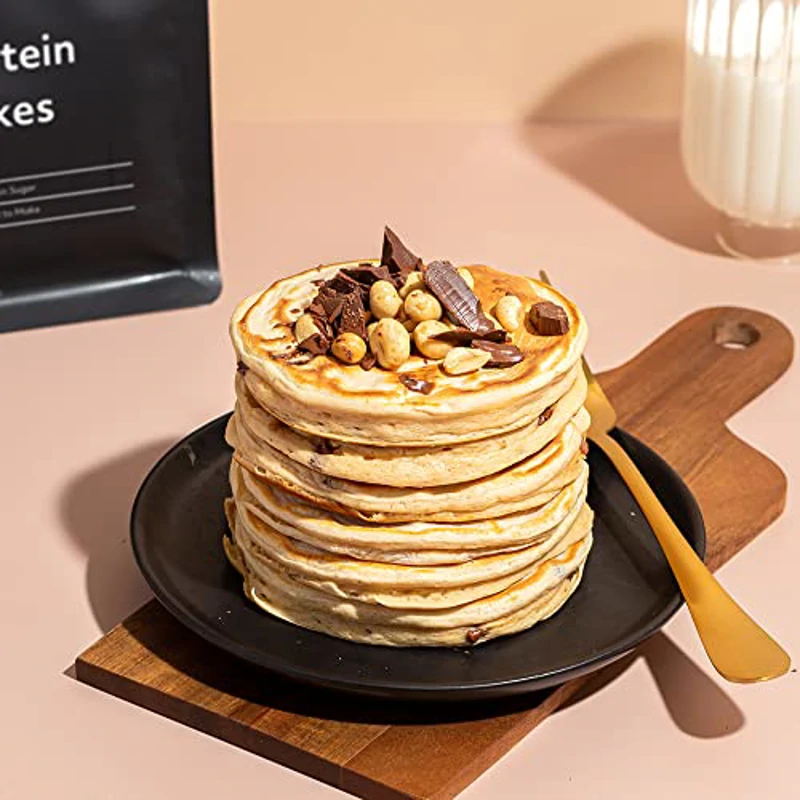 THE PROTEIN WORKS Mix Pancake Proteico Dietético | Alto en Proteínas, Snack Bajo en Azúcar | Rápido y Fácil de Hacer | Natural | 500g - Imagen 3