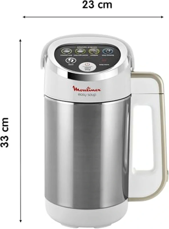 Moulinex Easy Soup LM8411, Sopera Eléctrica con 5 Programas Automáticos, Acero Inoxidable, Función Mantener Calor, Limpieza Automática, Recetario, Blanco - Imagen 3