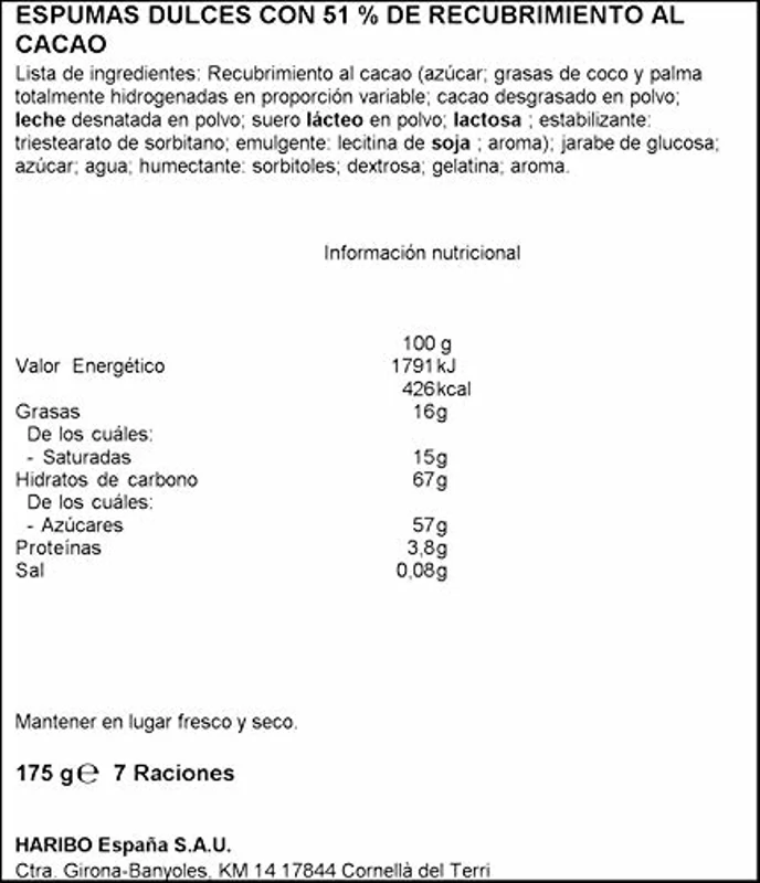 HARIBO nubes de chocolate bolsa 175 gr - Imagen 2