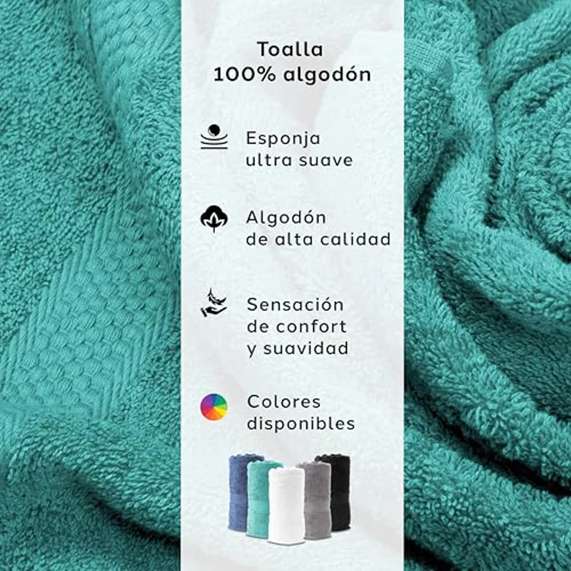 Caleffi Juego de toallas de baño para cara y bidé de algodón, toallas resistentes al lavado, incluye 1 toalla de cara de 55 x 100 cm y 1 toalla de bidet de invitados de 40 x 60 cm, toallas Caleffi de - Imagen 2