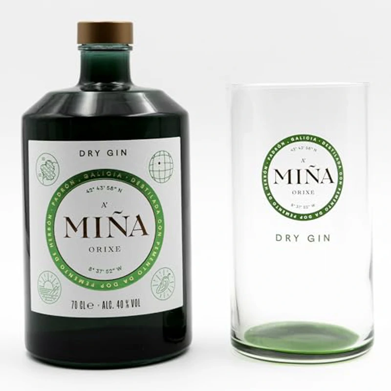 A Miña Orixe Ginebra Premium con vaso de regalo - 700 ml - Imagen 3