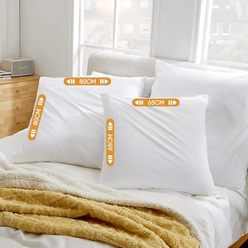 Sonive Protector de Almohada hipoalergénico, Blanco, 65 x 65 cm x 2 - Imagen 2
