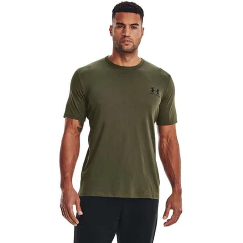 Under Armour Ua Sportstyle Lc Ss Camiseta, Marine Od Green, XL Hombre - Imagen 2