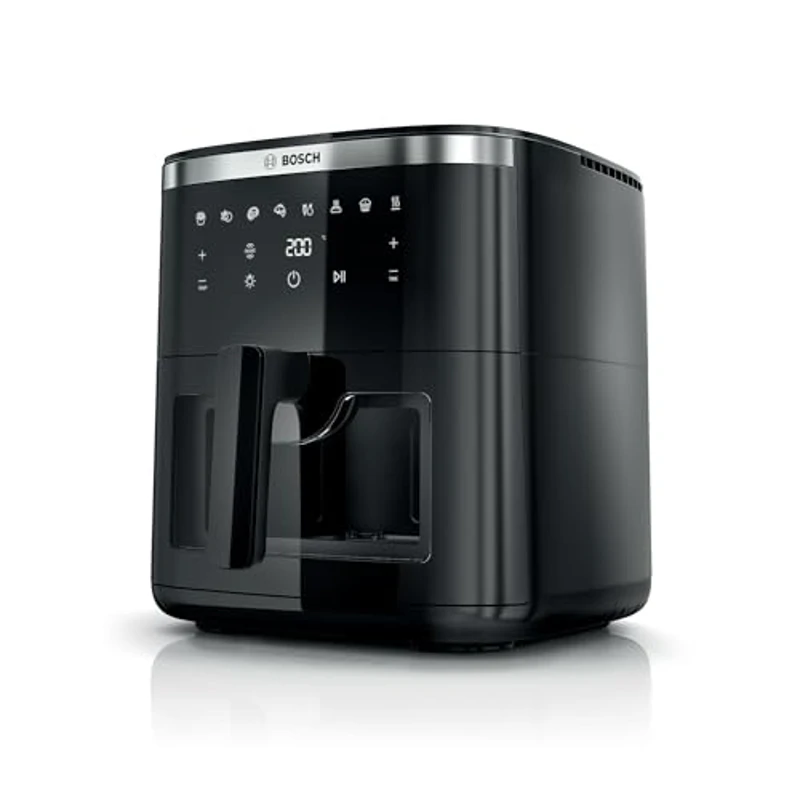 Bosch freidora de aire Serie 6, MAF671BO, Air Fryer XXL con capacidad de 7,2 L, con 7 programas y ventana de visualización con luz, cocinado hasta 65 %¹ más rápido, negro - Imagen 1