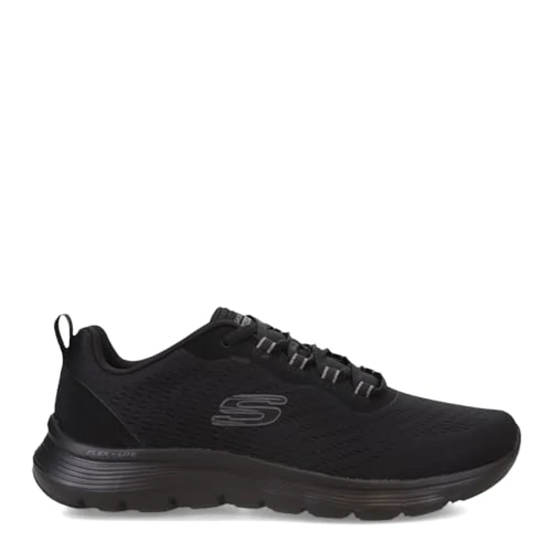 Skechers Flex Appeal 5.0, Zapatillas de Deporte Mujer, Malla Negra Y Ribete Gris, 38 EU - Imagen 3