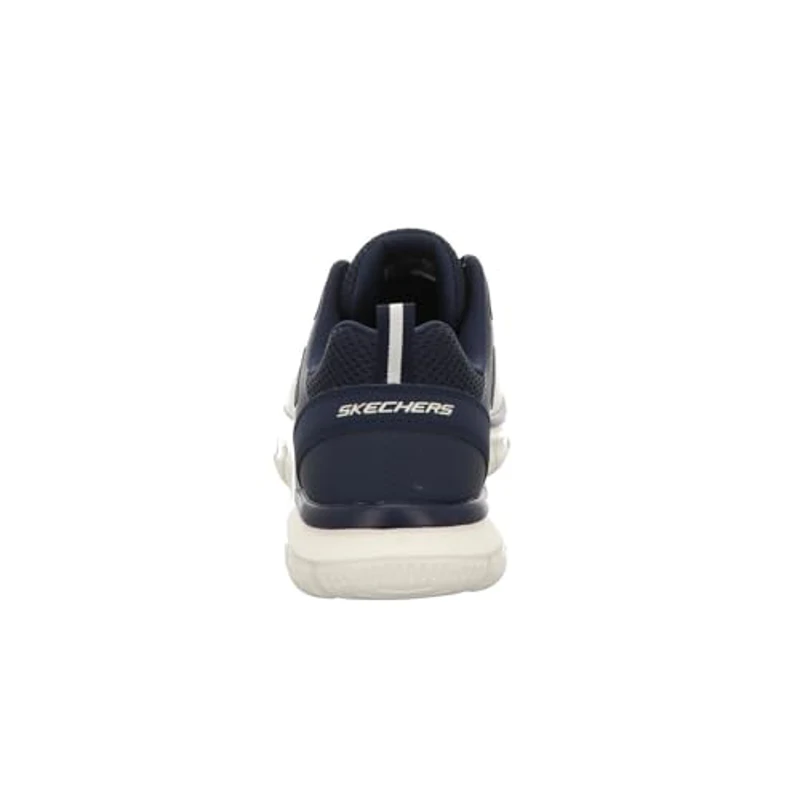 Skechers Seguimiento Más Amplio, Zapatillas de Deporte Hombre, Malla de Poliuretano de Ingeniería Blanca Rota con Ribete Azul Marino, 44 EU - Imagen 3