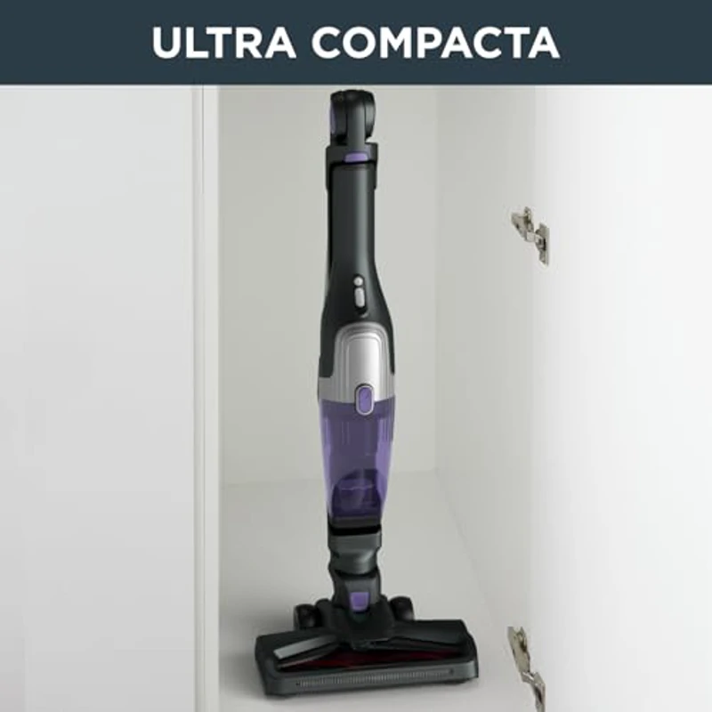 Rowenta X-TREM Compact 2 en 1 RH1238 - Escoba aspiradora sin cable multisuperficies, aspiradora de mano muy ligera, hasta 60 min, Vision System, hasta el 99% filtrado, apta para personas alérgicas - Imagen 3