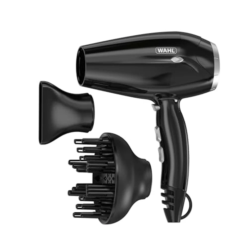 WAHL Power Shine, botón Cool Shot, 3 ajustes de calor y 2 de velocidad, temperatura ajustable, flujo de aire de secado rápido, secado rápido, realza rizos y ondas. - Imagen 1