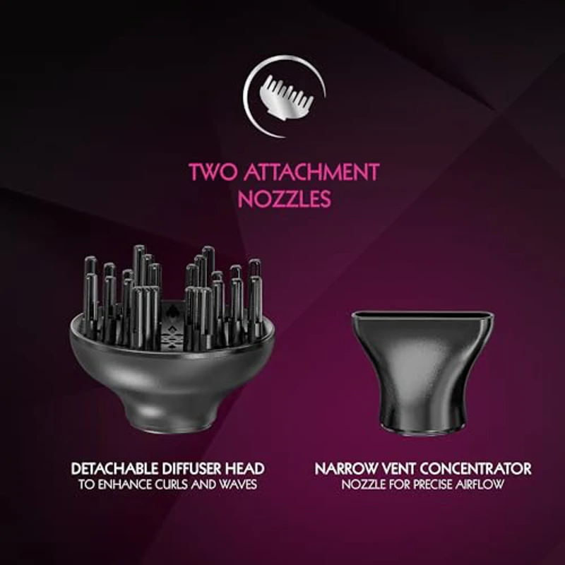 WAHL Power Shine, botón Cool Shot, 3 ajustes de calor y 2 de velocidad, temperatura ajustable, flujo de aire de secado rápido, secado rápido, realza rizos y ondas. - Imagen 3