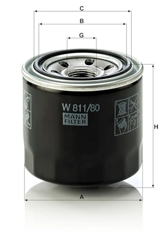 MANN-FILTER W 811/80 Filtro de aceite - para Automóviles + Vehículos de transporte - Imagen 3