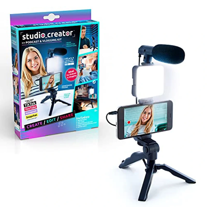 Canal Toys - Studio Creator - Kit de Podcast y Vlogging con Luz y Micrófono - INF033 - Imagen 2