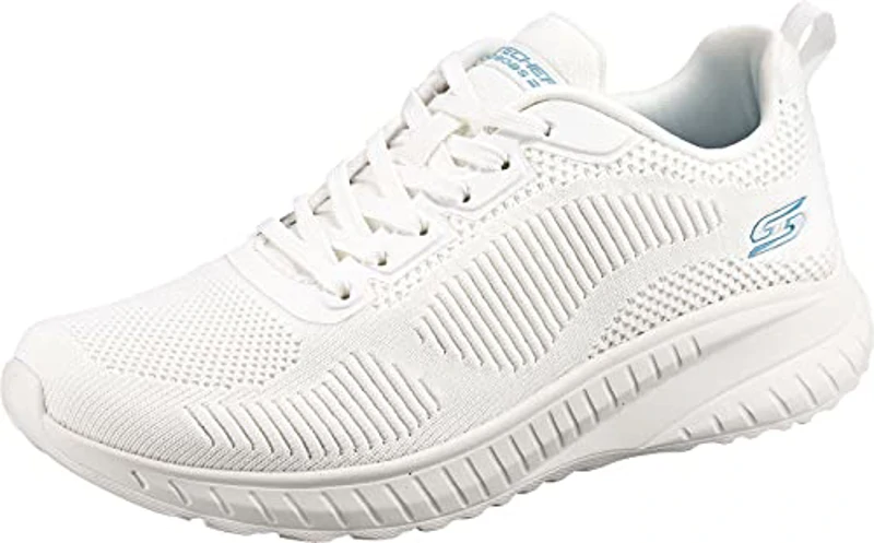 Skechers Bobs Squad Chaos Face Off, Zapatillas de Deporte Mujer, White Engineered Knit, 39 EU - Imagen 1