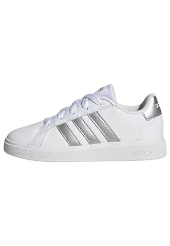 adidas Grand Court Lifestyle Tennis Lace-Up Shoes, Zapatillas de Tenis Unisex niños, White Matte Silver Matte Silver, 28 EU - Imagen 1