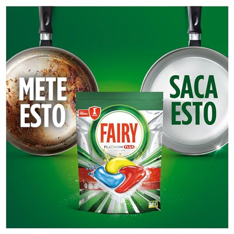Fairy Platinum Plus Limón Cápsulas De Lavavajillas Todo En Uno, 150 Cápsulas, Nuestra Mejor Limpieza Que Deja Los Platos Como Nuevos, Elimina La Falta De Brillo Y Evita La Cal - Imagen 2