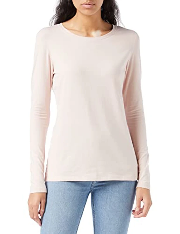 Amazon Essentials Camiseta de Cuello Redondo y Manga Larga de Corte Estándar (Disponible en Tallas Grandes) Mujer, Rosa Pálido, S - Imagen 1