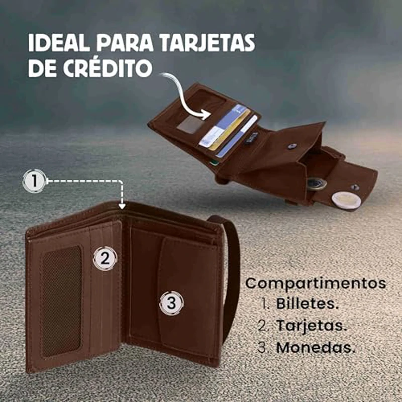 Route 66 Miguel, Hombre Monedero Tarjetero RFID Cartera Piel, Marrón, Estándar - Imagen 3
