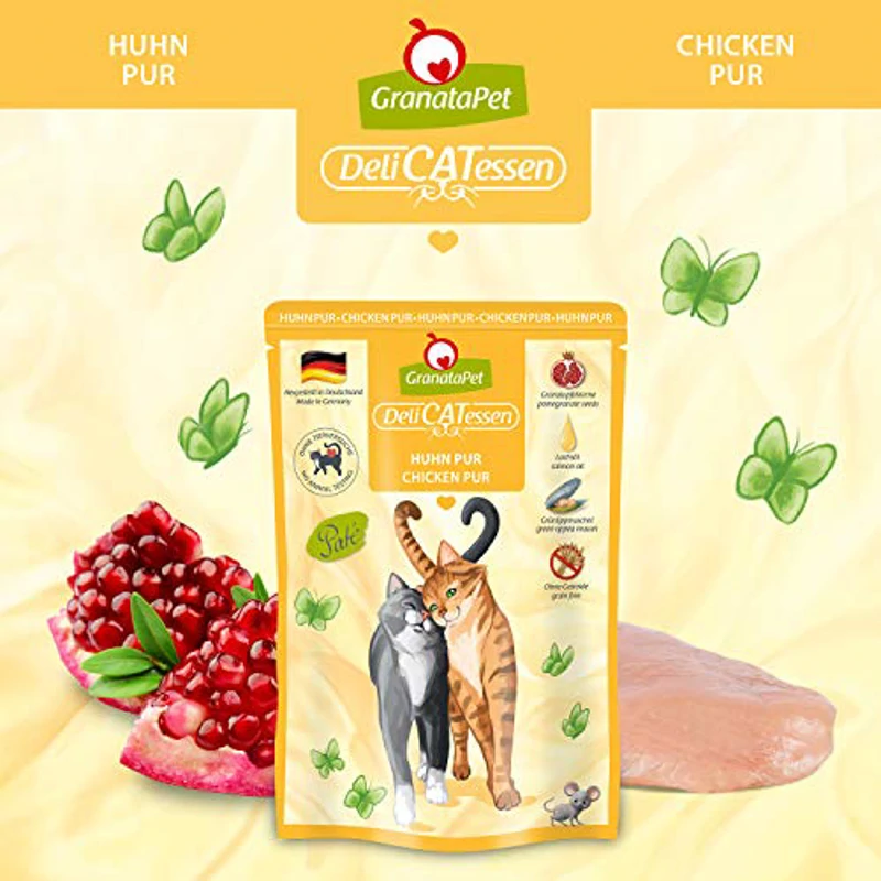 GranataPet Delicatessen Pollo Pur, Comida húmeda para Gatos, pienso sin Cereales y sin azúcares, Comida para Gatos con Alto Contenido de Carne y aceites, 6 x 85 g - Imagen 2