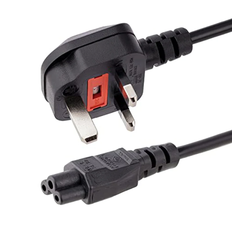 StarTech.com Cable de 1m de Alimentación para Portátiles, Enchufe BS1363 a C5, 2,5A 250V, 18AWG, Cable para Cargador, Cable Hoja de Trébol Mickey Mouse, Adaptador para Reino Unido, UL (PXTNB3SEU1M) - Imagen 1