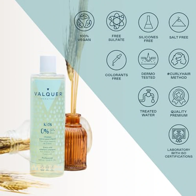 Valquer Champú Infantil Escolar Extra Suave Fórmula Zero para Niños. Limpia, Acondiciona y Repara el Cabello Aportando Brillo Natural con Ingredientes Naturales. A partir de 3 Años. Vegano. 400 ml. - Imagen 2