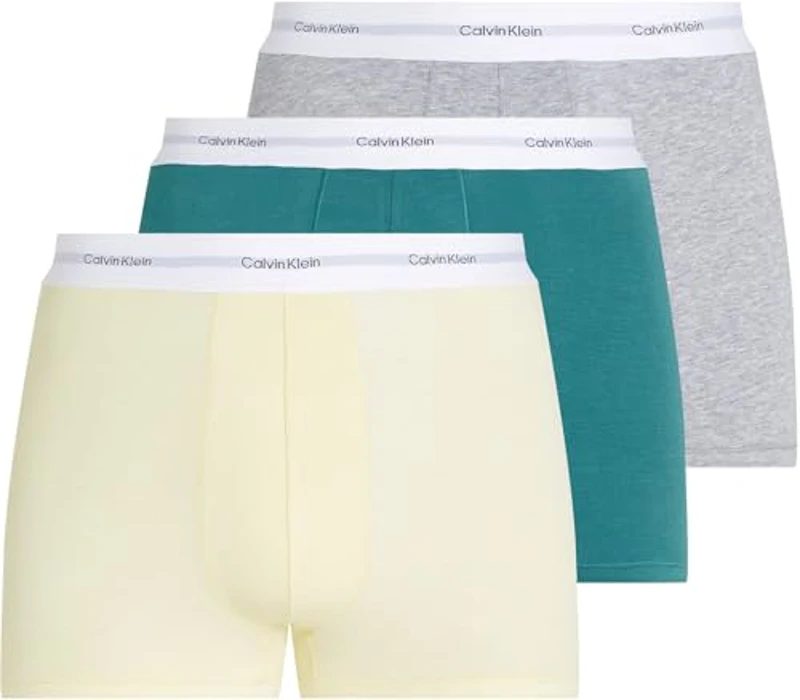 Calvin Klein Calzoncillos bóxer Hombre Pack de 3 Trunks con Logotipo en la Cintura, Multicolor (Garden Glade, Gr Heather, Lively TL), M - Imagen 1