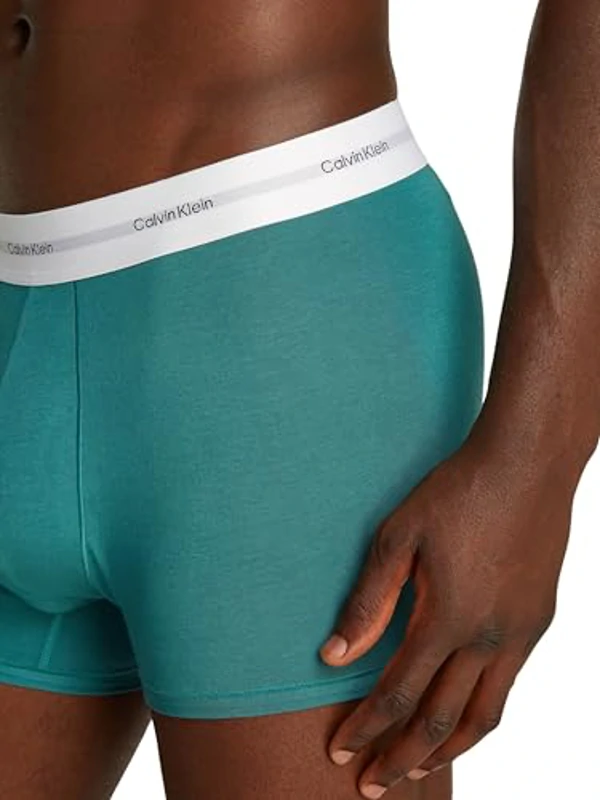 Calvin Klein Calzoncillos bóxer Hombre Pack de 3 Trunks con Logotipo en la Cintura, Multicolor (Garden Glade, Gr Heather, Lively TL), M - Imagen 3