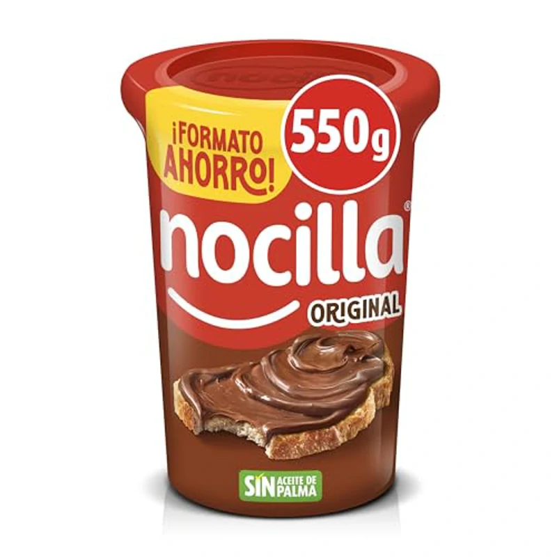 Nocilla, Original, Crema al Cacao y Leche con Avellanas, sin Aceite de Palma - Formato Ahorro - 550g - Imagen 1