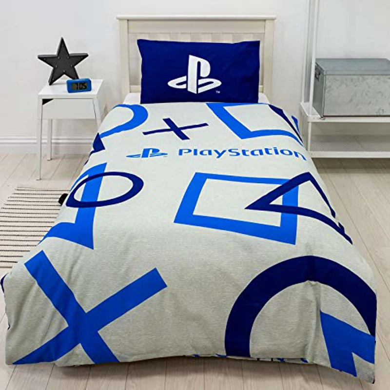 Playstation - Funda de edredón para Cama Individual, Color Azul, con Licencia Oficial de Sony Playstation, Reversible, diseño de Ropa de Cama con Funda de Almohada a Juego, polialgodón, Azul - Imagen 2